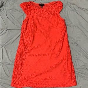 Lace coral dress with cap sleeves